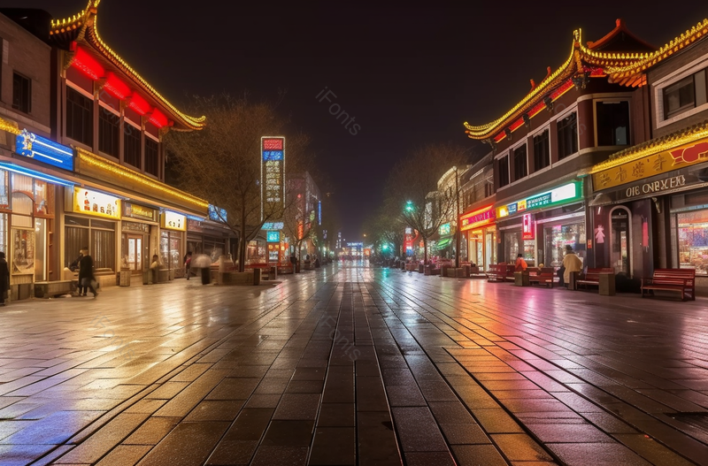 步行街旅游景区夜景,高清,摄影图,摄影图片,图片大全,摄影图免费下载